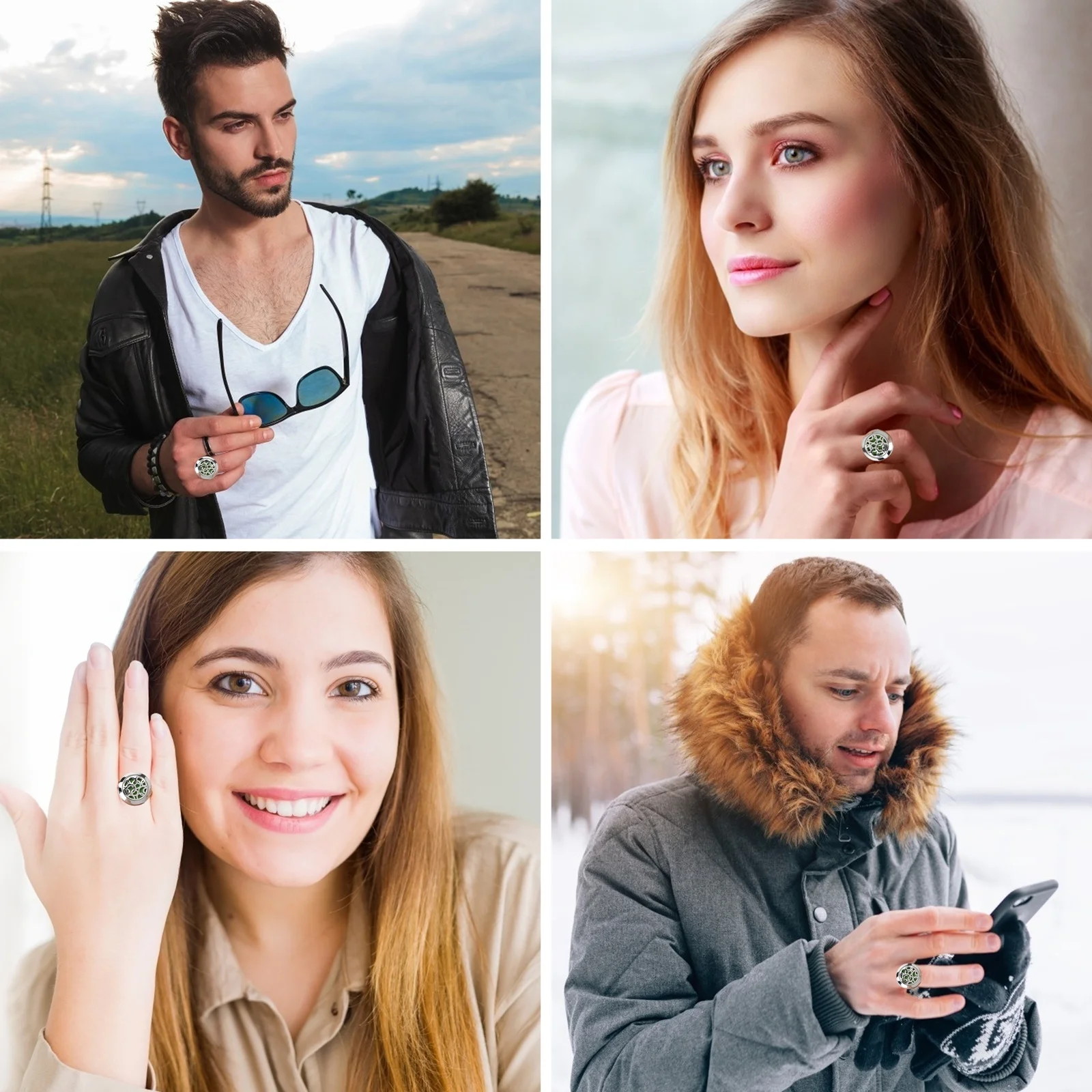 

Hollow Out Open Ring Stainless Steel Adjustable Vintage Cuff For Women Men Aromatherapy Essential Oil Diffuser Unisex Jewelry