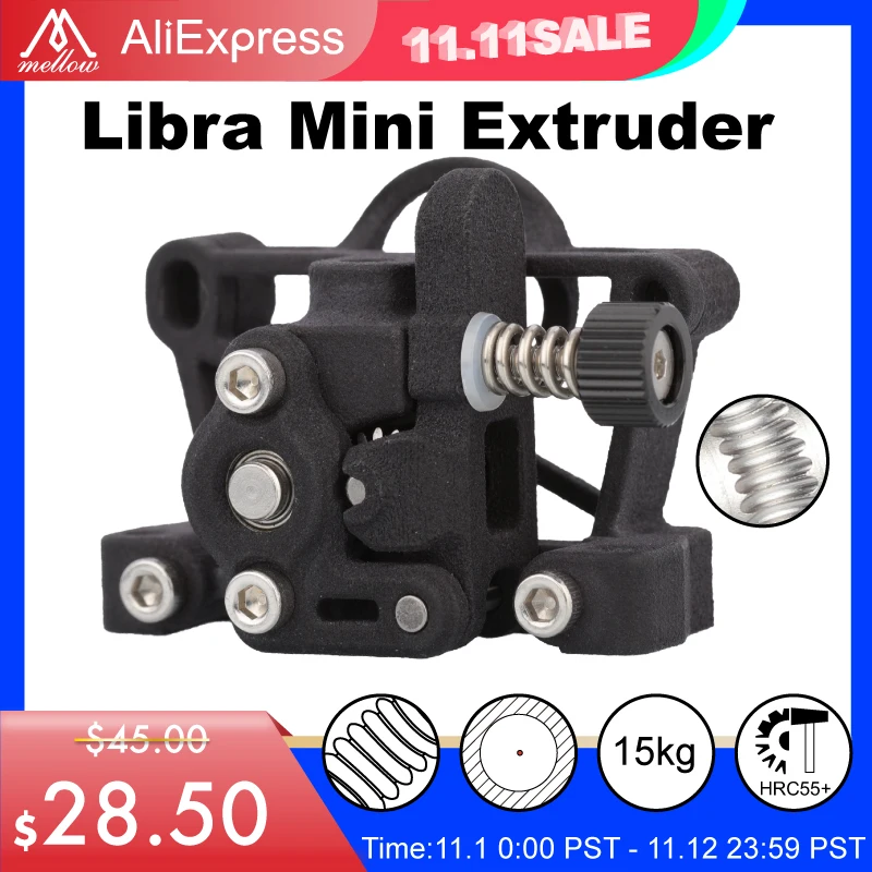 To Libra MINI Extruder With Moons Motor Dual Drive Double Helical Gear For Voron CR-10 Ender 3 3D Printer Clone Sherpa Mini