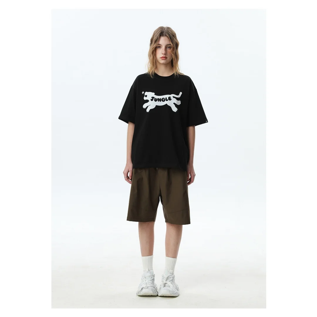 النمر طباعة الجرافيك تي شيرت الصيف موضة الترفيه الراقية تنوعا تنفس القطن الخالص الرجال والنساء Y2K تي شيرت