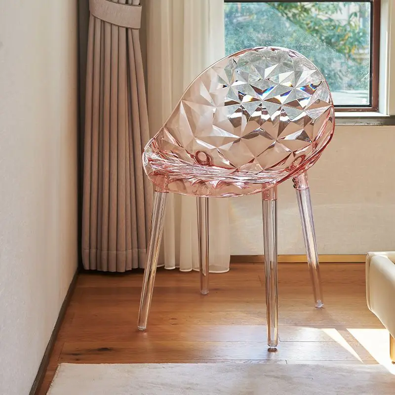 Household modern minimalist chair, designer restaurant transparent makeup stool acrylic chair