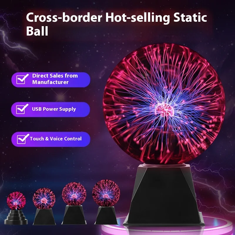 Boule statique tactile magique Plasma contrôlée par son Usb, veilleuse lumineuse, nouveauté Gag, jouet pour le plaisir et le divertissement, meilleure vente