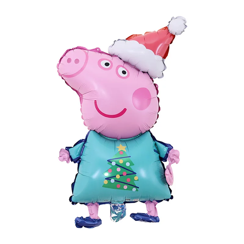 Cute Peppa Pig Peppa George Daddy Pig Mummy Pig Christmas Aluminum Film Balloon Birthday Decoration Decoration Balloon Doll Toy