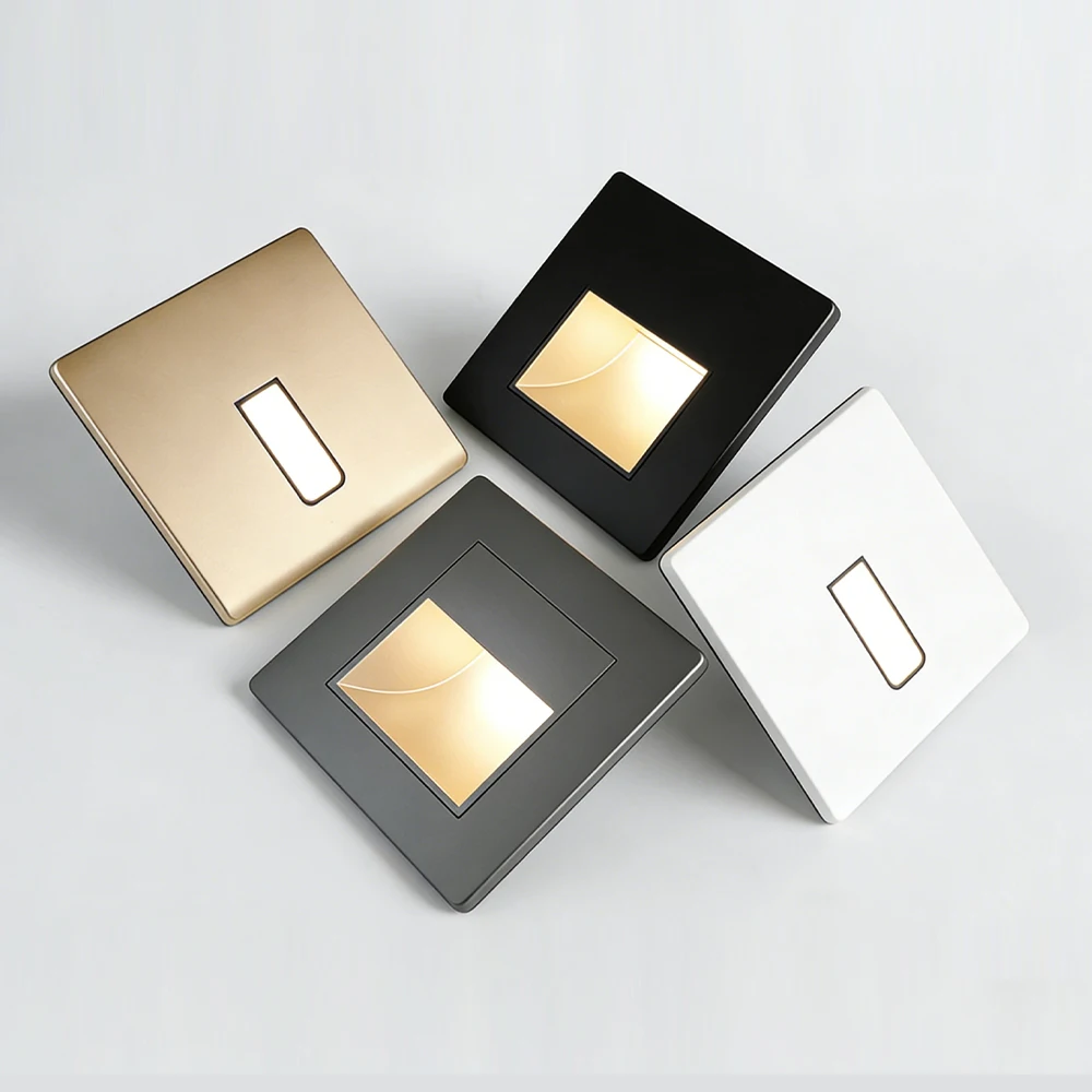 Sensor Wall Lamp Recessed Staircase Lights Smart Step Lighting Fixture Radar Detect Nightlights 2W Kitchen Bathroom Corridor