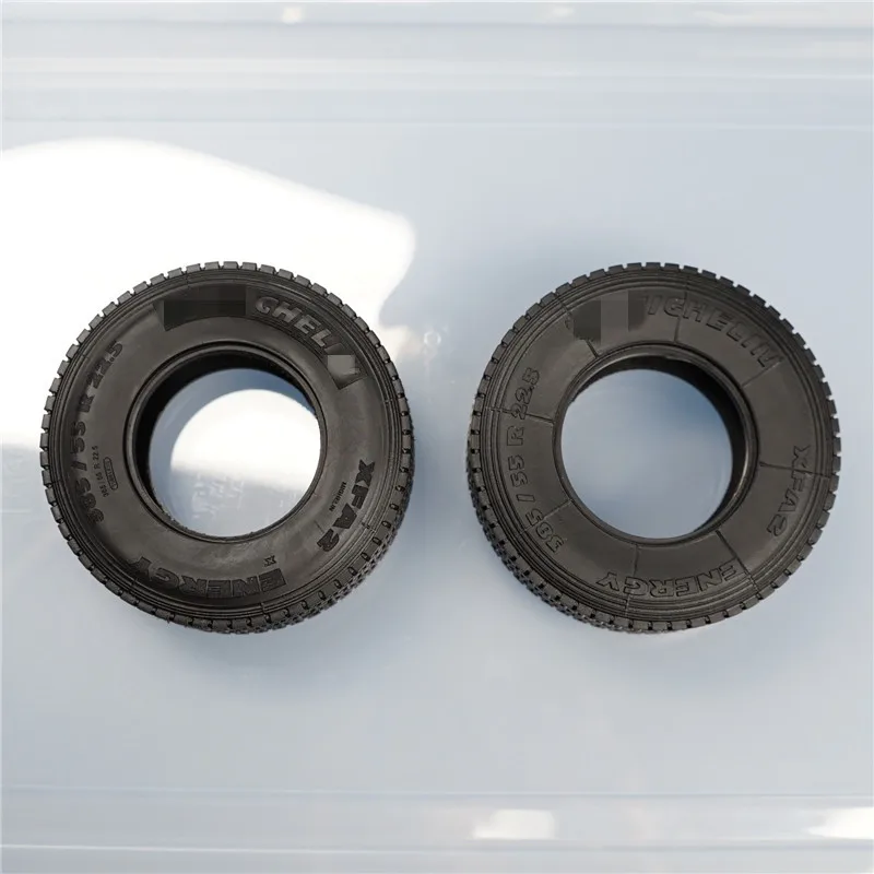 2 PCS RC Tire High Quality Rubber Tyre For Tamiya 1/14 Rc Tactor Truck Trailer 770S TGX FH16 Semi-trailer Truck Parts Accessorie