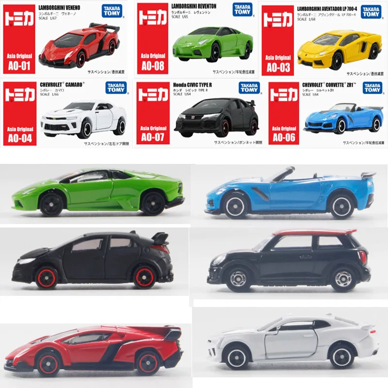 Оригинальный автомобиль Takara Tomy Tomica, литая под давлением модель автомобиля из сплава, игрушка для мальчика Lamborghini veneno Aventador Reventon Honda civic Chevrolet