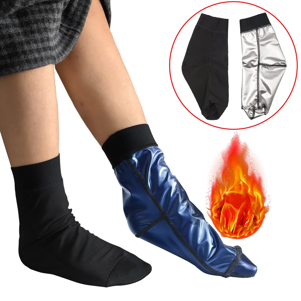 1 Pair of Sauna Socks Weight Loss Sweating Hot Thermal Fat Burning Socks Shapewear Foot Sweatsuit Shaper Foot Crack Prevention