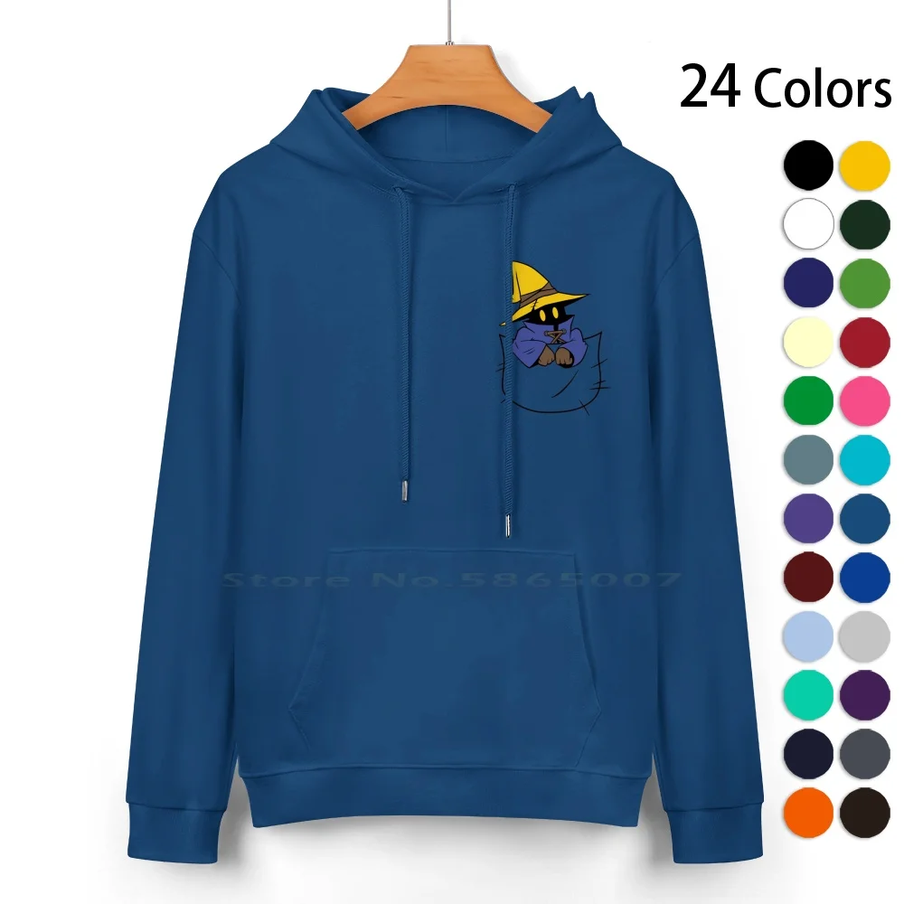 Pocket Mage Pure Cotton Hoodie Sweater 24 Colors Black Mage Pocket Vivi Final Fantasy 9 Squaresoft Square Enix Final Fantasy 7