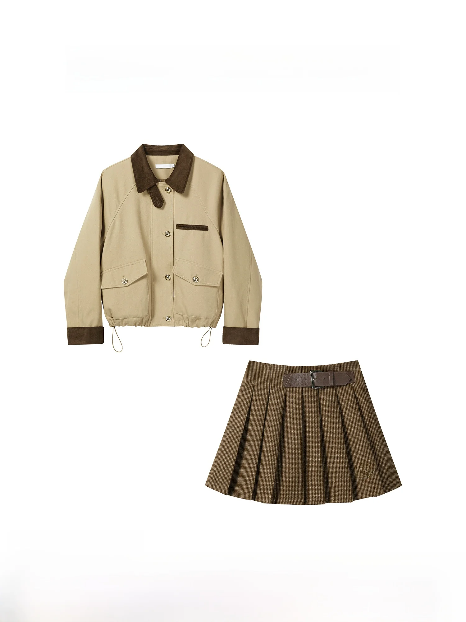 

American Retro Jaet ort Outerwear Women Loose Match All Autumn Season Casual Sle Long Sve Zipper Closure Pure Color