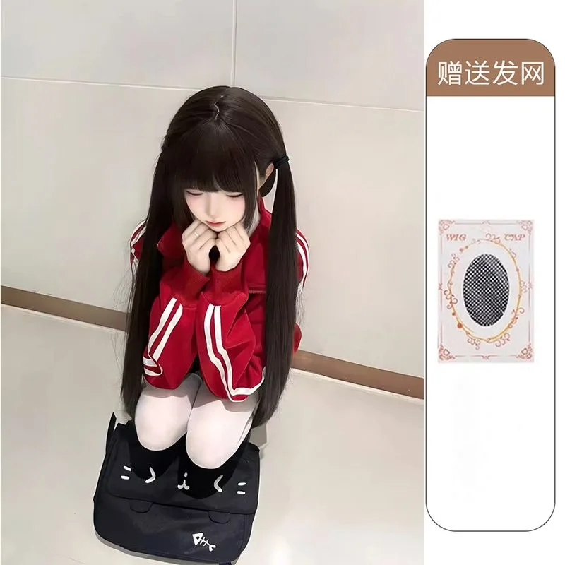 วิกผมสีดำ ผมยาว ผมเทียมจำลอง อุปกรณ์เสริมสำหรับเกมอนิเมะ คอสเพลย์ หมวกคลุมศีรษะแบบเต็ม ทรงผมตรง อุปกรณ์ประกอบฉากถ่ายภาพ