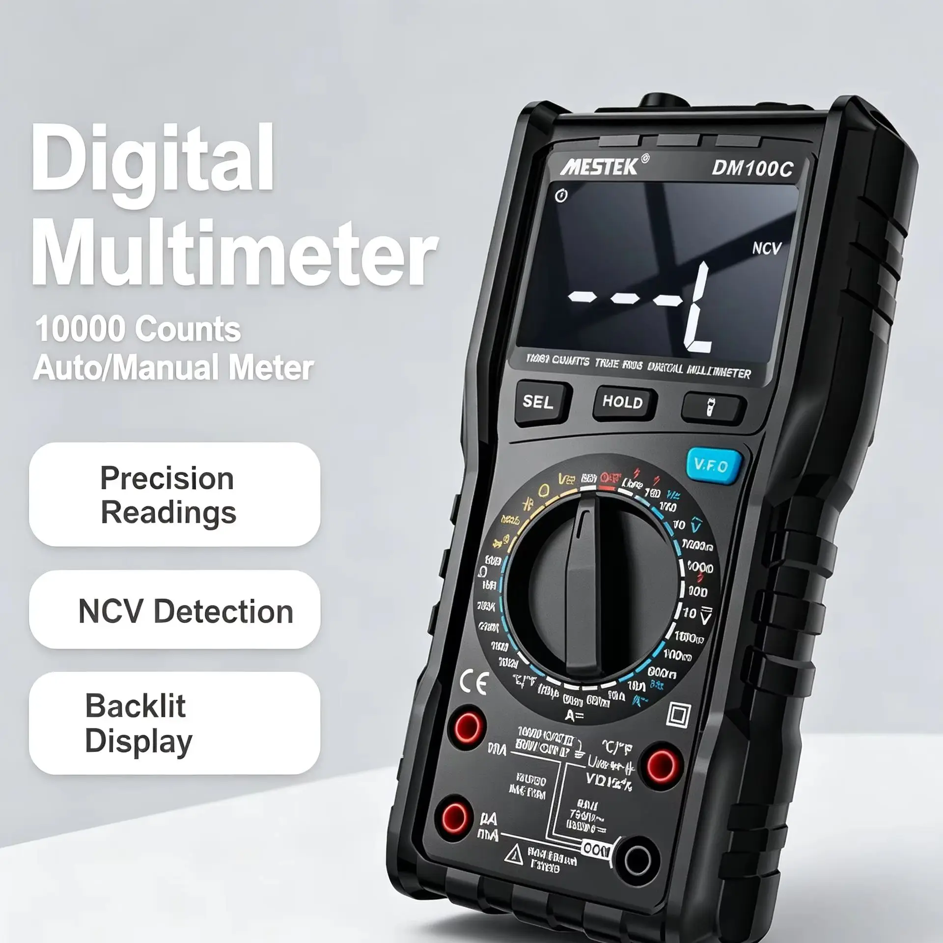 New ArrivalMESTEK DM100C Digital Multimeter High Speed Smart Double Core T-rms NCV Temperature Multimetro Anti-burn Fu