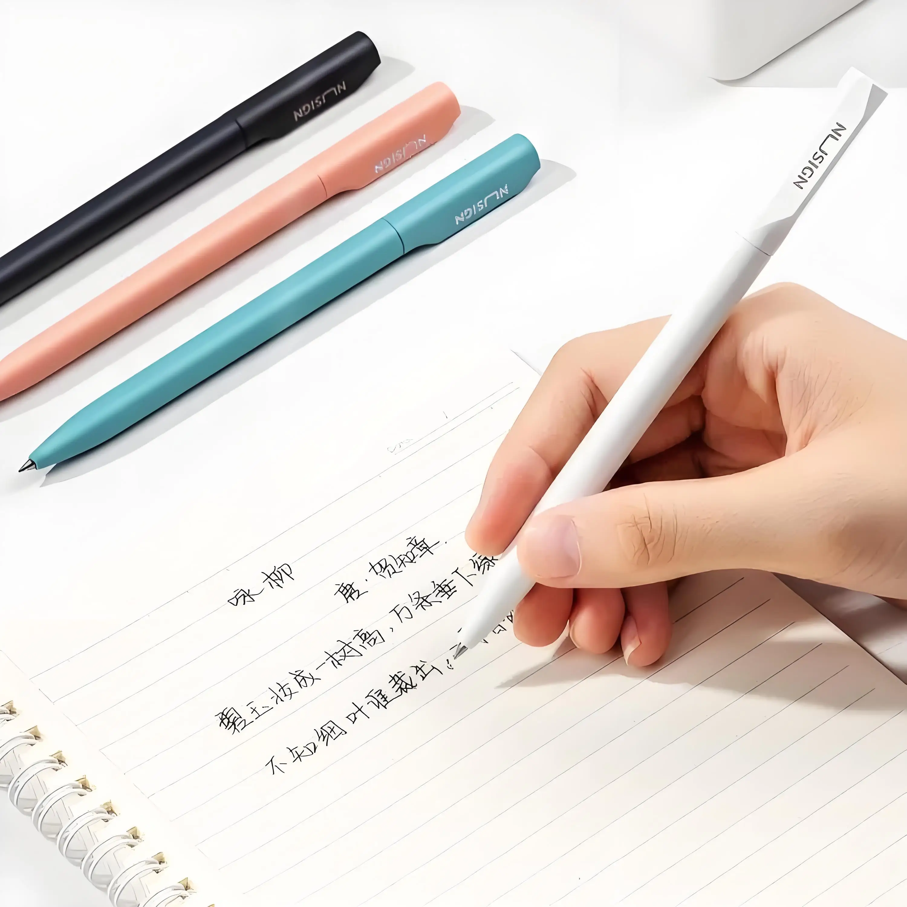 قلم جل معدني ممتاز من DELI مقاس 0.5 مم بتصميم ألماني قابل للدوران حبر أسود لمكتب التوقيع التنفيذي وأدوات كتابة الهدايا