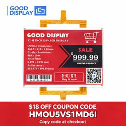 $18 OFF! 12.48 Inch Large Red E-Ink Display 1304x984 Big Epaper Color Screen GDEY1248Z51 | Use Code HMOU5VS1MD6I