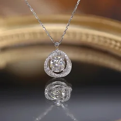 Huitan Bling Bling Hollow-out Pendant Necklace for Women Delicate Eternal Wedding Engagement Jewelry Sparkling Neck Accessories