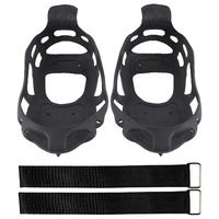 Non Slip Shoe Covers Ice Cleats for Boots Climbing Spikes Grippers Crampons Portable Black Lightweight TPE Polyester Shoes Anti