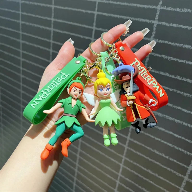 هالوين الكرتون بيتر بان المفاتيح الإبداعية لطيف الجنية محب كول القراصنة هوك مفتاح سلسلة الذكور والإناث قلادة الهدايا #1