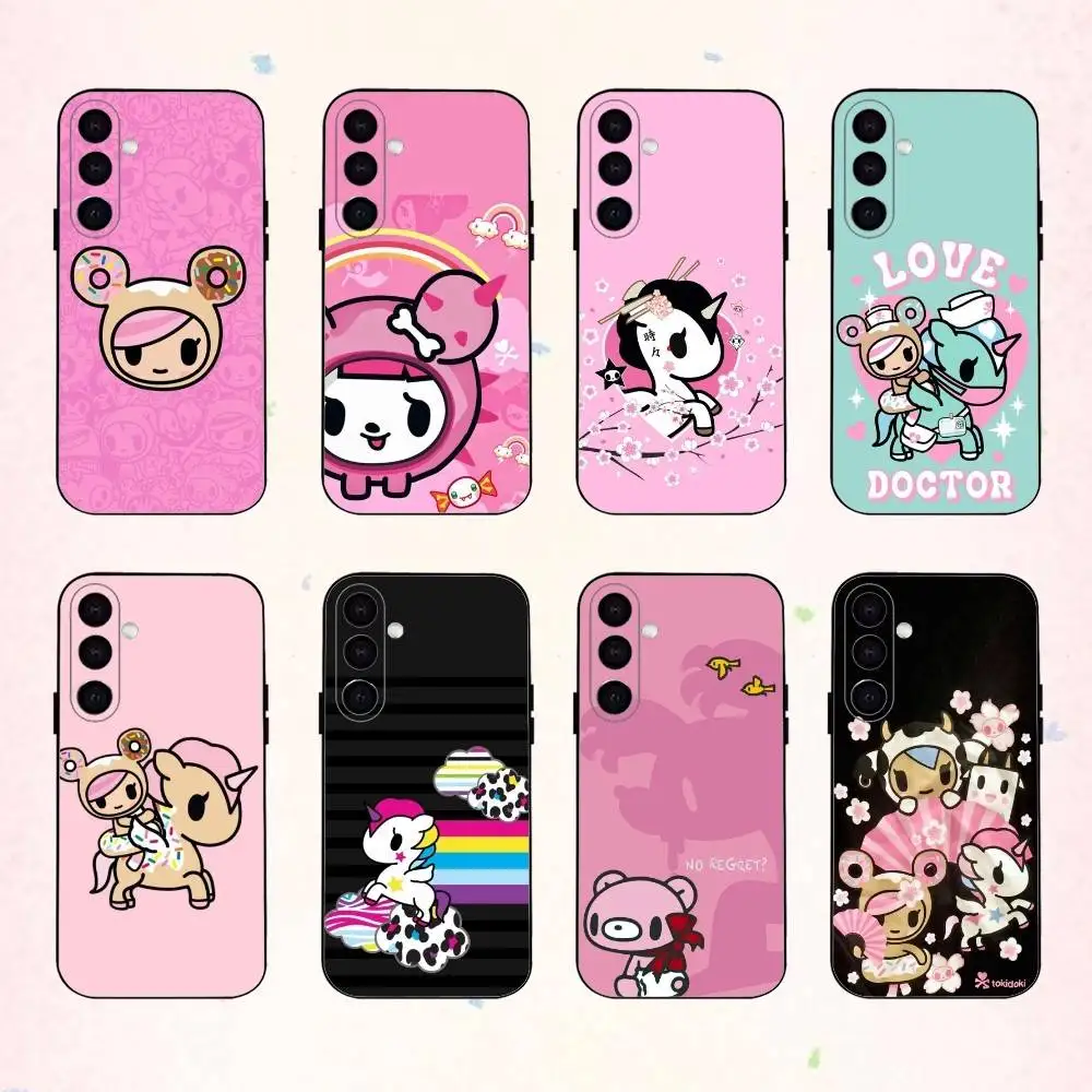 

L-Lovely Japan T-Tokidokis phone Case For Samsung Galaxy A73,A72,A71,A70,A53,A52,A51,Others Soft Black Shell