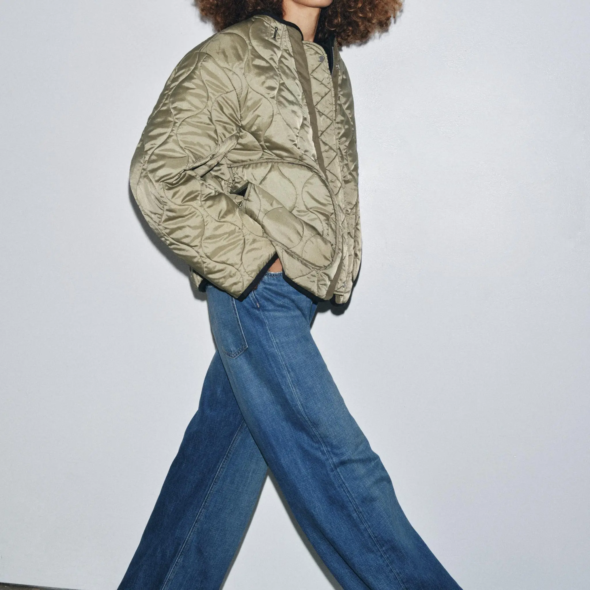 

Новая осенняя женская хлопковая куртка, двусторонняя носимая серия ZW, прямая линия, длинная молния све, чистый цвет