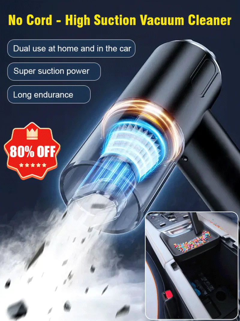 Car wireless charging automatic powerful small car vacuum cleaner wash blowing charging household automatic vacuum cleaner