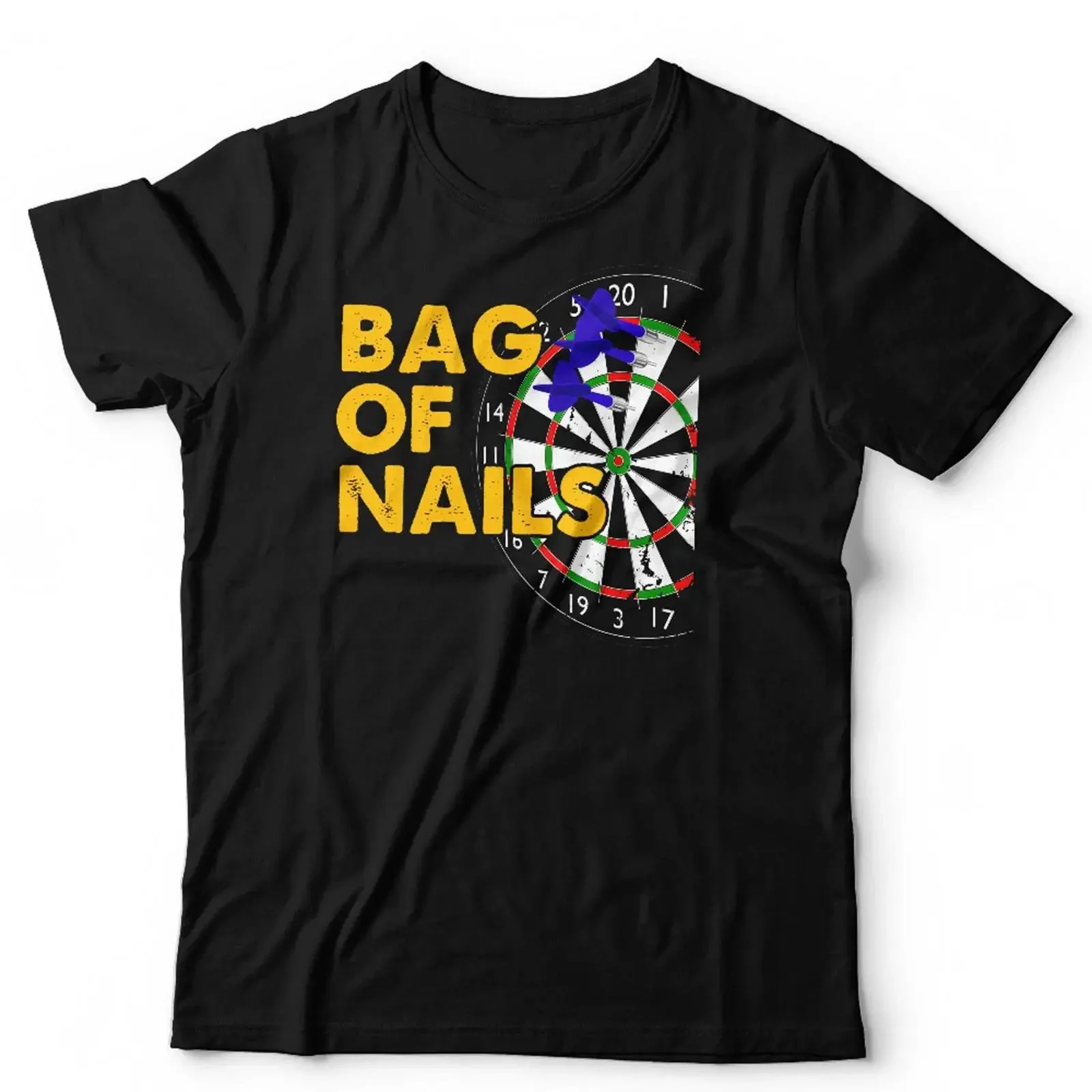 Funny Dart T Shirt Bag Of Nails Triple One Arrow Bullseye Sport vintage Washed Slightly Unisex fashion Stretched Stylish