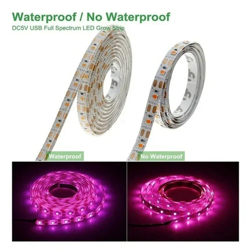 Imagem -04 - Lâmpada Interior Led para Plantas Crescer Tira Luzes Horticulturais Hidroponia Phytolamp Peças de Iluminação Interior uv Usb 5v