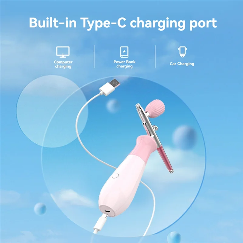 

High Quality-Rechargeable Cordless Airbrush Compressor Auto Handheld Portable Wireless Air Brush For Art Makeup Water Replenishi