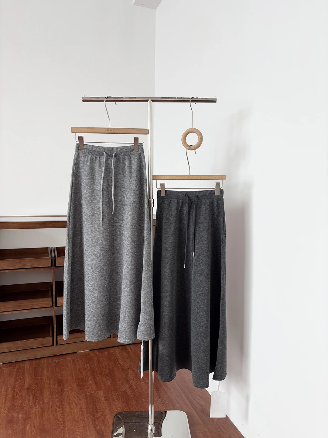 

High Waist Grey A-Line Skirt Women's Spring Summer Cool Sensation Sporty Style Half-length Skirt Polyester Fiber Commute