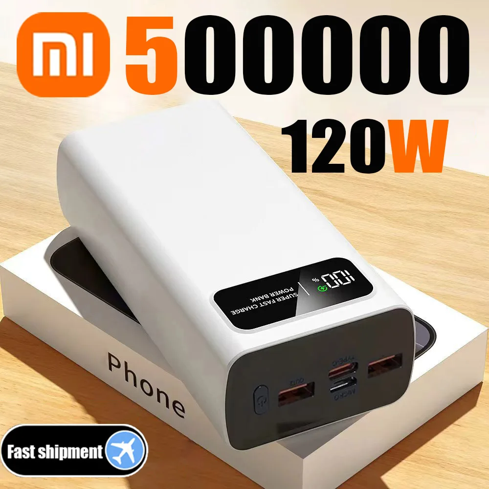 باور بانك Xiaomi 120 وات 50000 مللي أمبير في الساعة، سعة كبيرة، شحن سريع للغاية، بطارية خارجية محمولة مع شاشة رقمية LED لهاتف iPhone #1