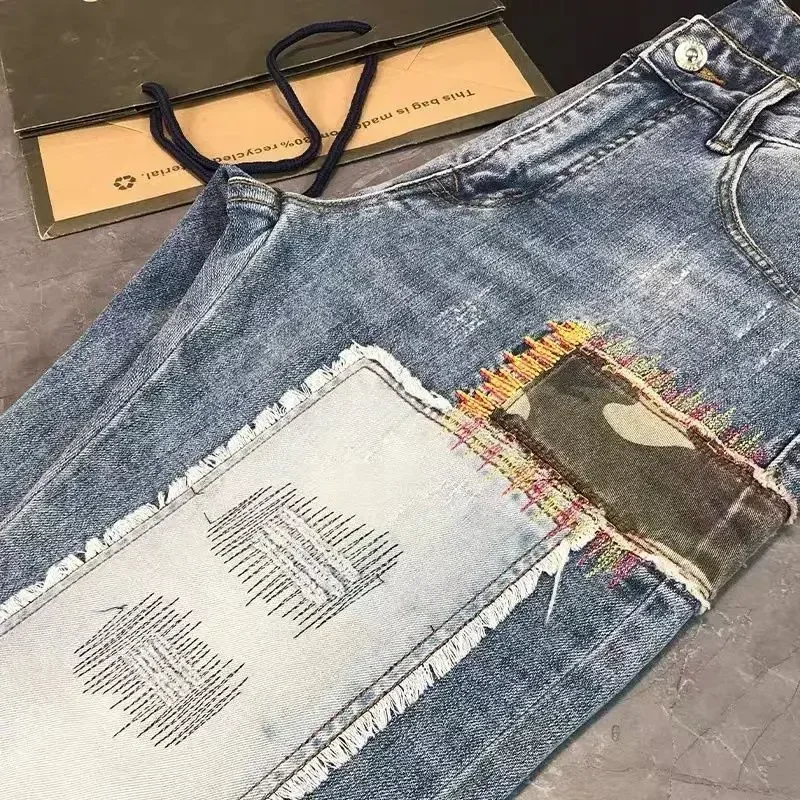 جينز رجالي بقصة ضيقة مربوطة ، بنطلون رعاة البقر الذكور ، أنبوب ضيق مدبب ، بنطلون نحيف كلاسيكي ، قصة ضيقة ، Y2K أنيق ، فاخر ناعم ، جديد