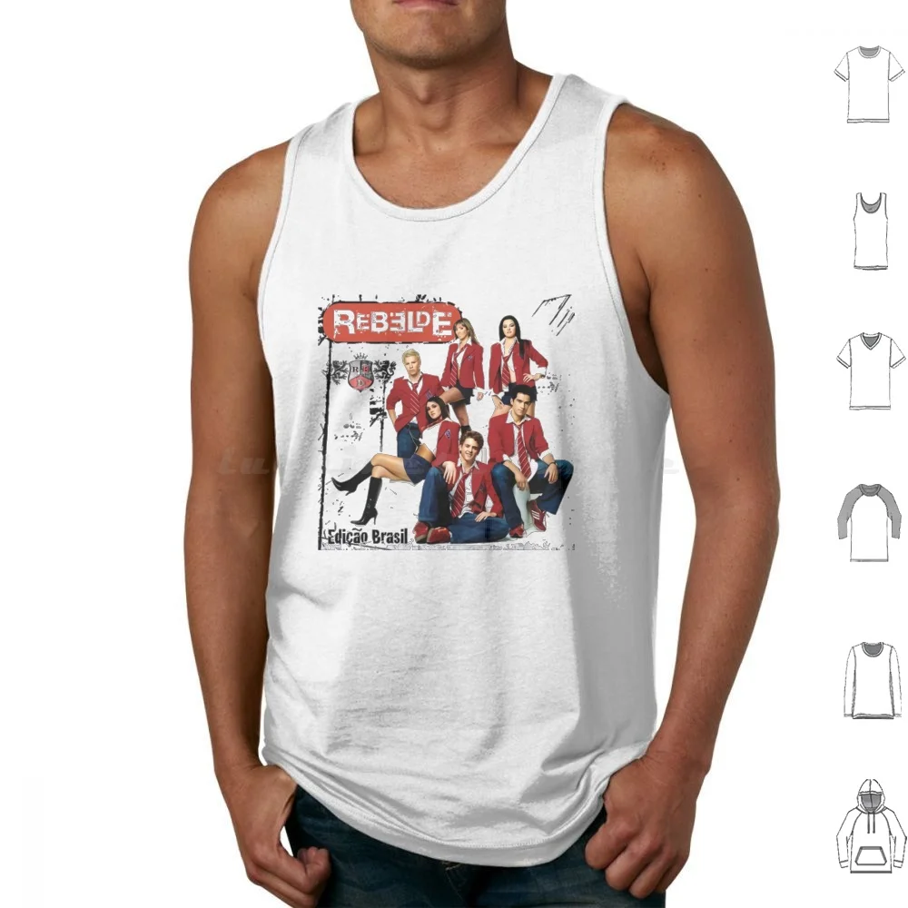 Las mejores camisetas sin mangas Photo Rebelde, camisetas de algodón con estampado Rebelde Rbd México Anahi Dulce Maria Mia Colucci Maite Perroni Alfonso Herrera