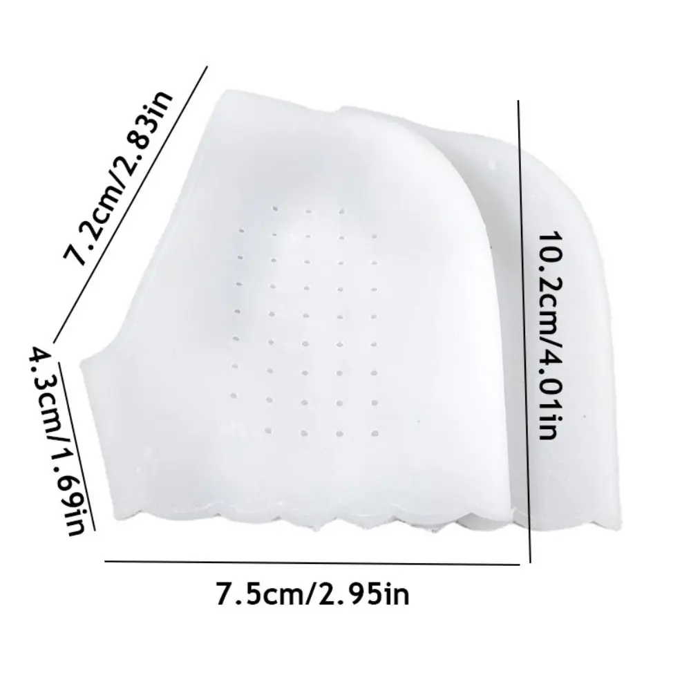 2pcs New Silicone Feet Care Socks Moisturizing with Hole Gel Heel Thin Socks Skin Care Protectors Lace Heel Cover Foot Care Tool