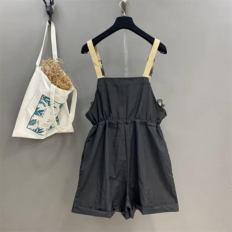 ฤดูร้อนใหม่ผู้หญิง Overalls กางเกงขาสั้นหลวมเดินทางเอวสูง Workwear Jumpsuit