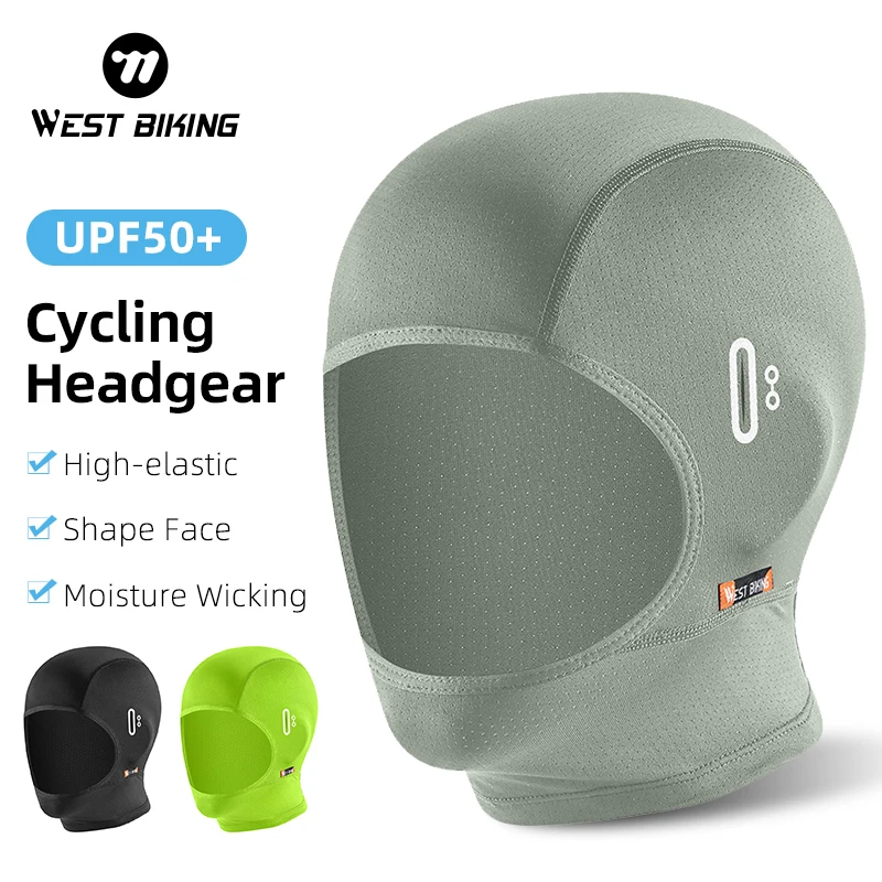 WEST BIKING Summer Cycling Balaclava Hiking Moisture Wicking MTB Road Bike Helmet Inner Caps UV Protection Cooling Sport Gear