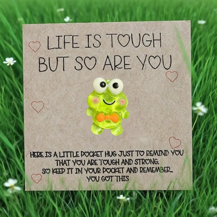 1-100pcs  Cute Mini Colorful Resin  Inspirational Animal Themed Appreciation Gifts Assorted Resin Figurines with Note Cards Love