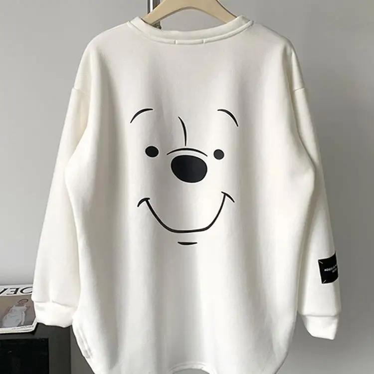 

plus Size Winter Thickened Fleece Lined Long Sleeve Women's Base Shirt Korean Style Commute Fashion Inner Wear Sweatshirt