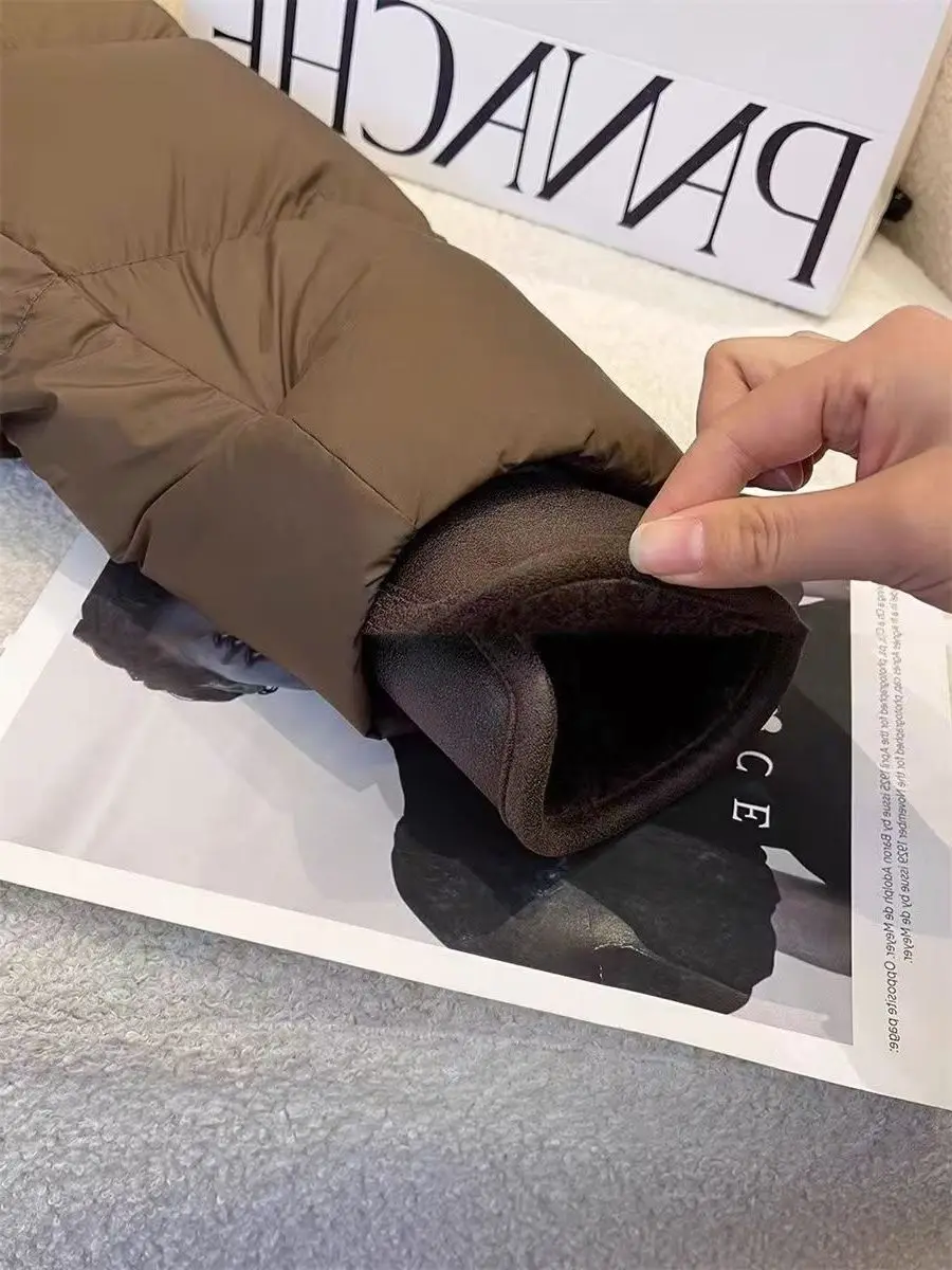 الشتاء المرأة سترة قطن سميكة موضة البني أفخم رفض طوق سستة معاطف مبطنة بالقطن ملابس خارجية فضفاضة متعددة الاستخدامات