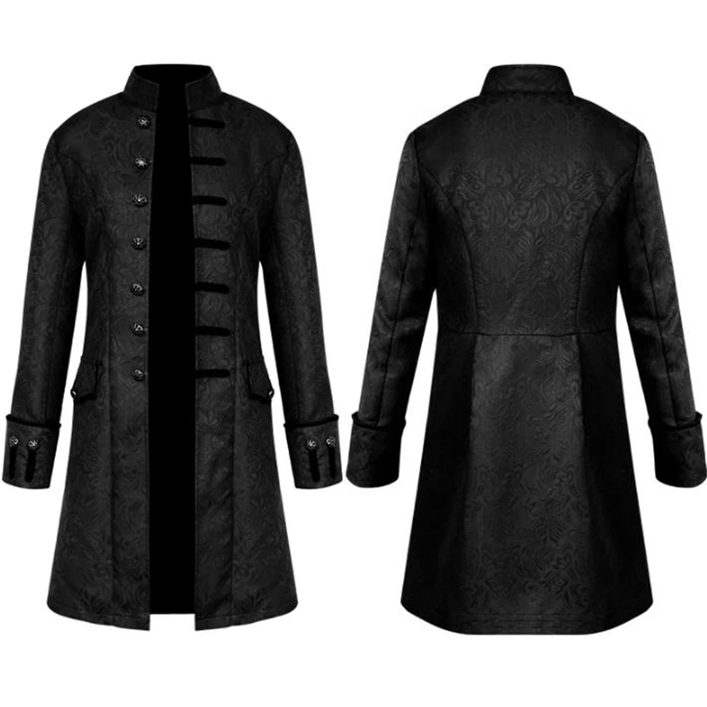 Men Steampunk Trench Coat / Shirt  Vintage Prince Overcoat Medieval Renaissance Jacket Victorian Edwardian Cosplay Costume