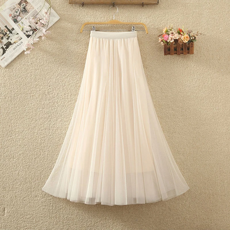 Fashion Dance Skirt Women's New Luxury Mesh Large Swing Skirt Dancing Practice Dress Fairy Fluttering Veil Skirt Y2K Summer 2025