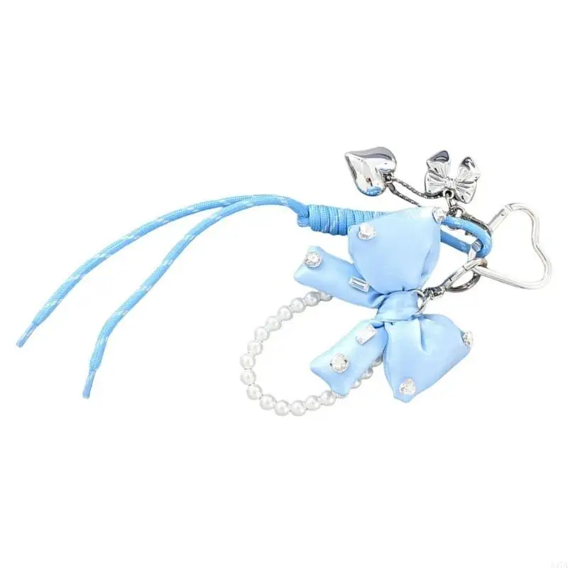 

Artificial Pearls Bows Bag Embellishment Bags Pendant Keychain Rope Keyring Women's Bag Charm Complements Various Styles 547A