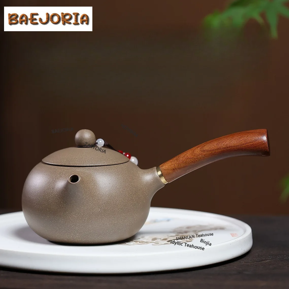 BAEJORIA 250ml Antique Yixing Purple Clay Teapots Handmade Tang Yu Pot Raw Ore Light Gray Section Mud Kettle Zisha Tea Set Gifts