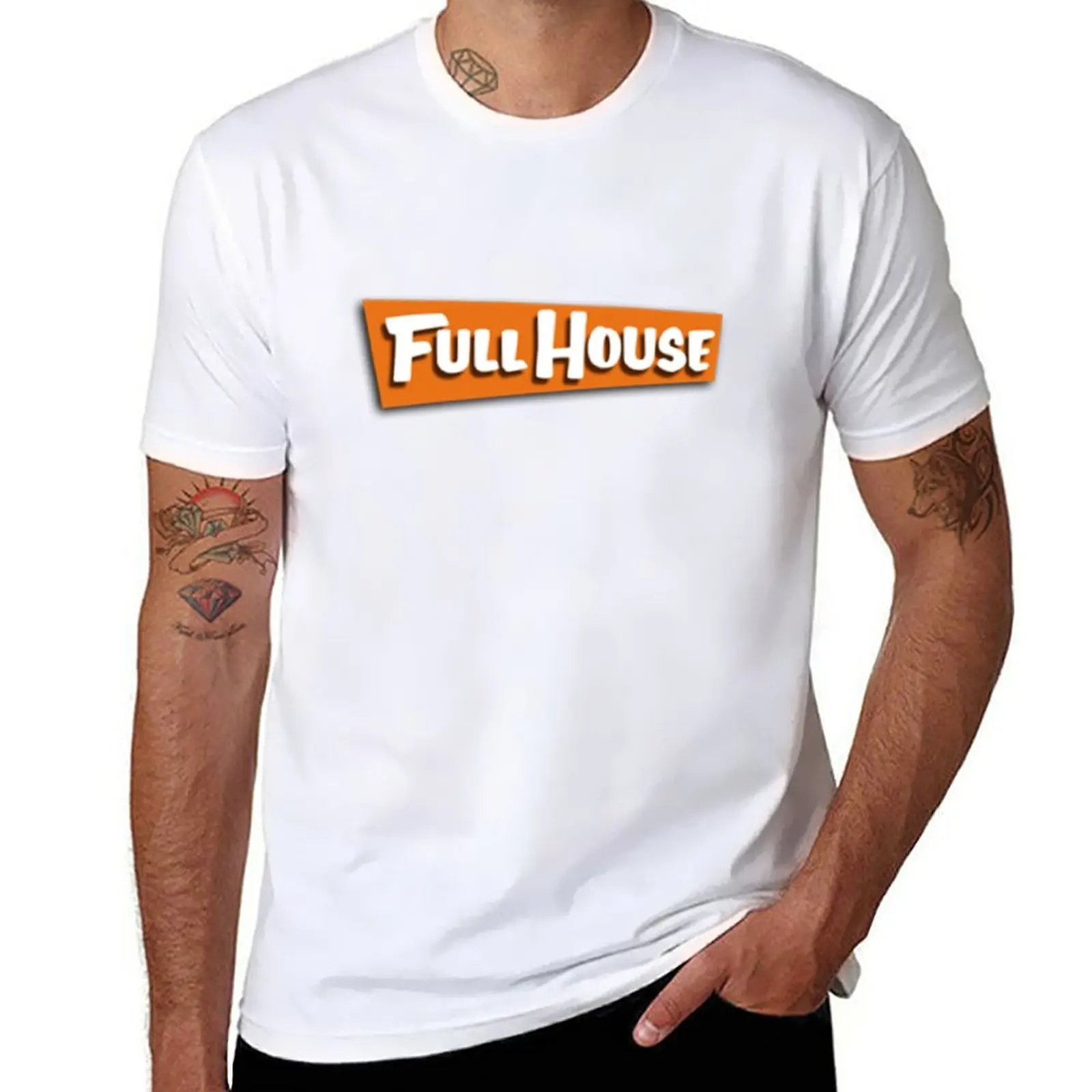 New full house title T-Shirt summer tops hippie clothes cute clothes Short sleeve mens cotton t shirts