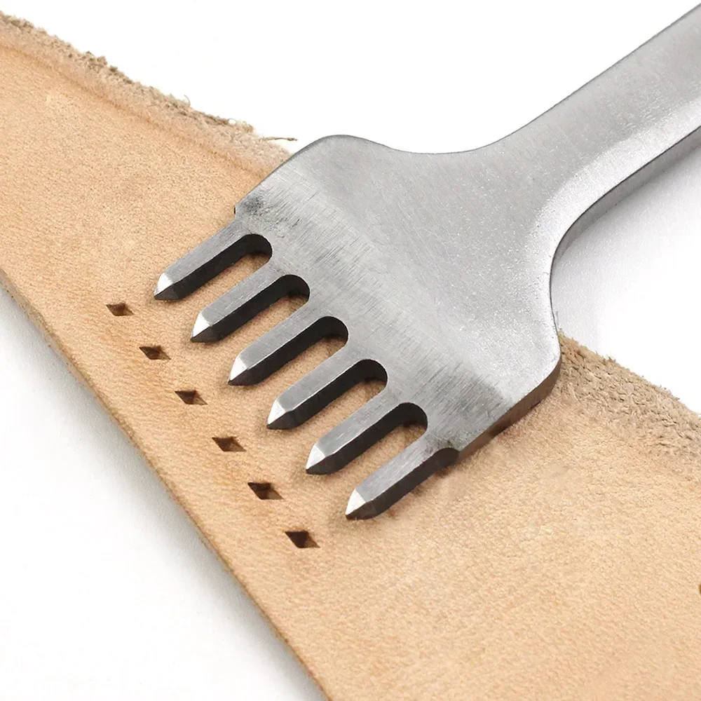 1/2/4/6 Löcher Gabel Reihe Locher DIY Lederhandwerk Werkzeuge Hand Piercing Nähen Stanzen Werkzeug Leder Reihe Loch Stanzen Werkzeug