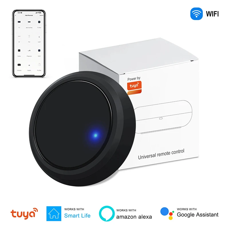 

Tuya WiFi Smart IR Remote Control Hub, Universal Infrared Remote Blaster for TV AC DVD , Smart Life Works with Alexa Google Home