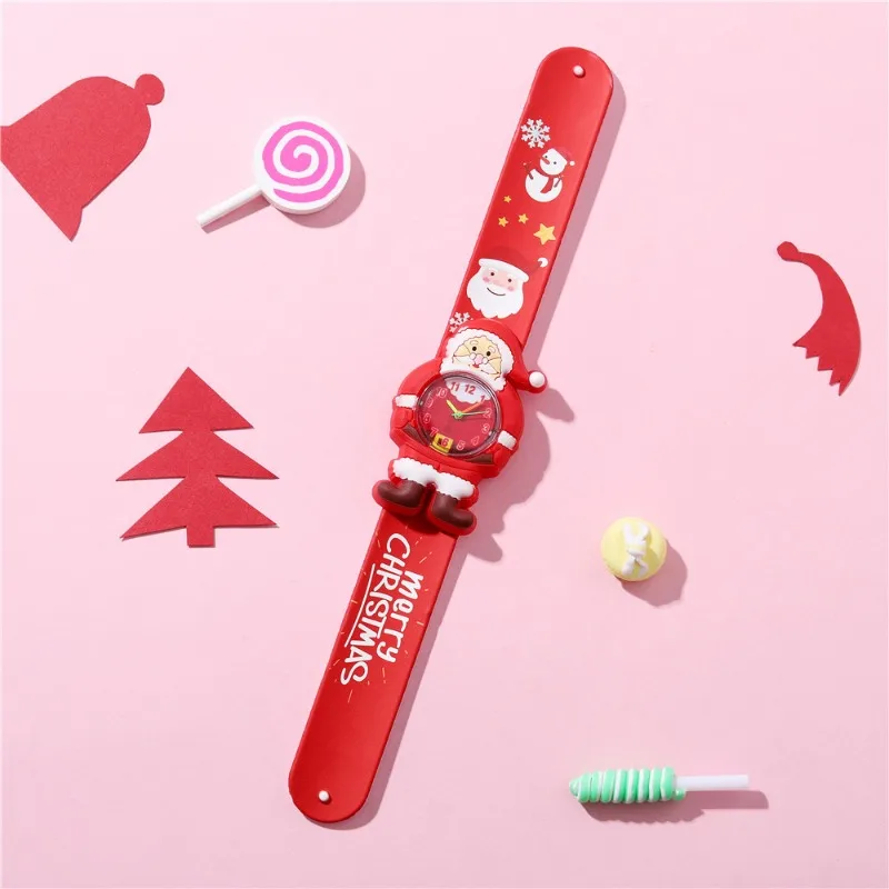 1-10 قطعة هدية الكريسماس ساعة أطفال لعبة لحفلة رياض الأطفال لصالح سانتا هدية الكرتون ساعة محمولة للأطفال بنين بنات #6