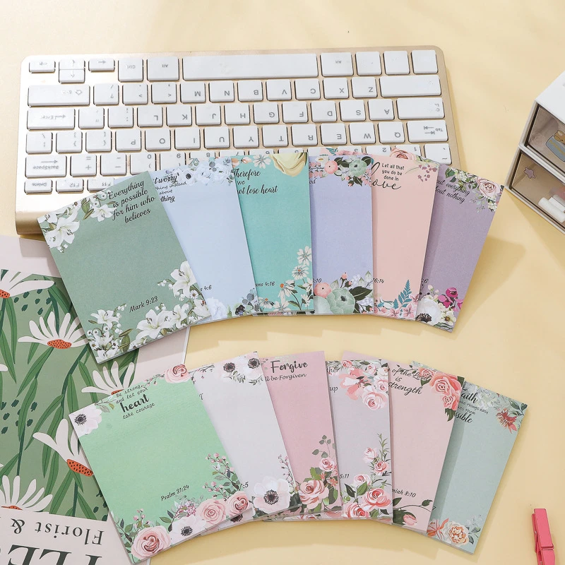 

30 Sheets Floral Range Sticky Notes Memo Pad Self-adhesive Stickers Note Pads Paper Notepad School Stationery Office Supplies