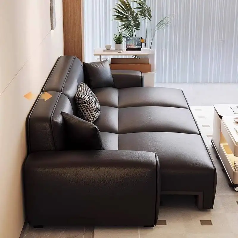 โซฟาห้องนั่งเล่นสีดำคลาสสิก สไตล์มินิมอลยุโรป นอร์ดิก โซฟาพัฟห้องนั่งเล่น โซฟาพักผ่อนทันสมัย เฟอร์นิเจอร์สำหรับบ้าน