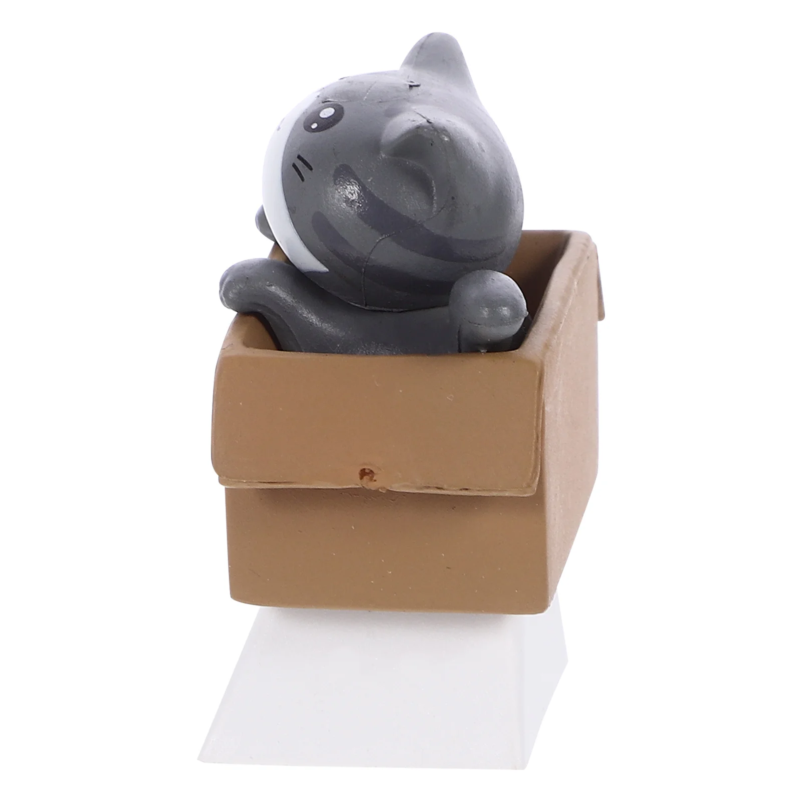 Cat in Cardboard Box R4 Profile DIY شخصية لوحة المفاتيح الميكانيكية Keycap Pbt المواد دائم هدية حفلة عيد ميلاد لعبة جائزة #1