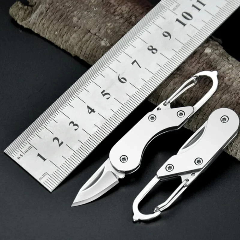 High Hardness Folding Knife, Portable All-Steel Keychain Tool for Camping, Fishing and Unboxing