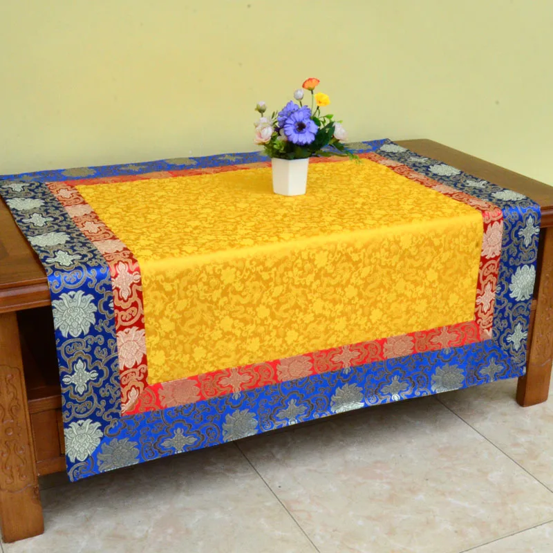 12PCS # Custom size 110*105 family home Buddhism Temple Auspicious Embroidery Buddha statue Altar cover Table cloth