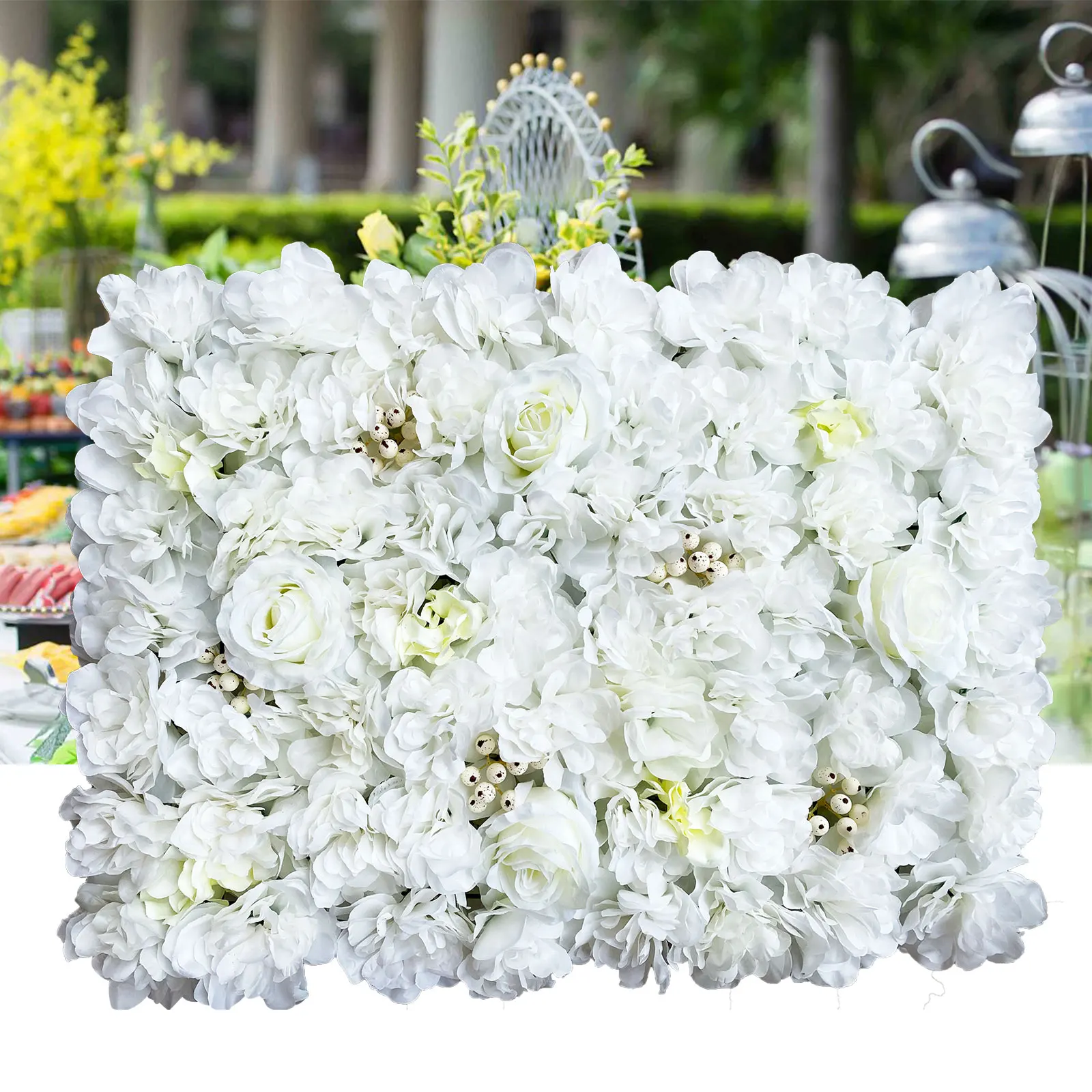 

Outdoor Artificial Flower Wall Artificial Flower Panel Photography Background Decorative Flower White Background Decor Party