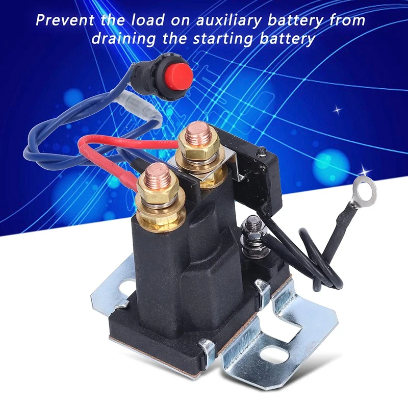 200A DC 12V Dual Battery Isolator Relay Multifunctional Normally Open Mart Isolation Device Automobile Accessory